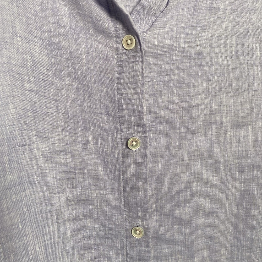 J Jill Love Linen Womens Small Purple Lilac Button Long Sleeve Lagom Clean Girl - Picture 5 of 7